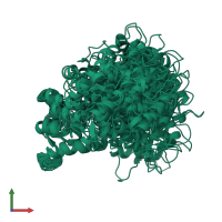 PDB entry 1dmo coloured by chain, ensemble of 30 models, front view.