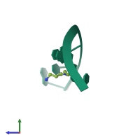 PDB entry 1dns coloured by chain, side view.