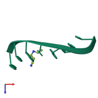 PDB entry 1dns coloured by chain, top view.