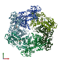 PDB entry 1do0 coloured by chain, front view.