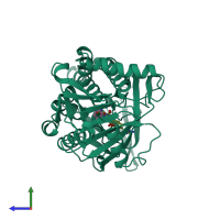 PDB entry 1doe coloured by chain, side view.