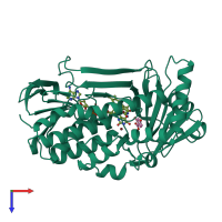 PDB entry 1doe coloured by chain, top view.