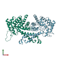 PDB entry 1dos coloured by chain, front view.