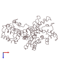 PDB entry 1dpi coloured by chain, top view.