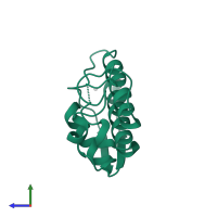 Basic phospholipase A2 KPA2 in PDB entry 1dpy, assembly 1, side view.