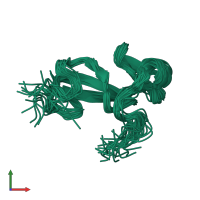 PDB entry 1dqc coloured by chain, ensemble of 25 models, front view.