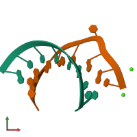 PDB entry 1dqf coloured by chain, front view.