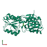 PDB entry 1drj coloured by chain, front view.