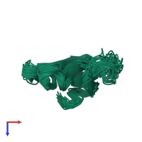 PDB entry 1drs coloured by chain, ensemble of 39 models, top view.