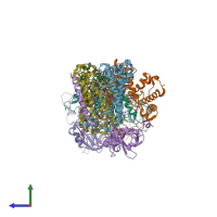 PDB entry 1ds8 coloured by chain, side view.
