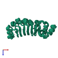 PDB entry 1ds9 coloured by chain, ensemble of 17 models, top view.