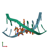 PDB entry 1dsd coloured by chain, front view.