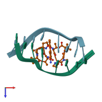 PDB entry 1dsd coloured by chain, top view.