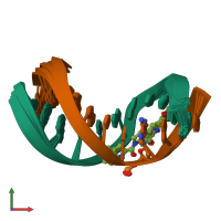 PDB entry 1dsi coloured by chain, ensemble of 20 models, front view.
