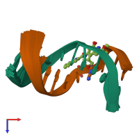 PDB entry 1dsi coloured by chain, ensemble of 20 models, top view.