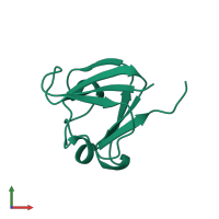 PDB entry 1dsl coloured by chain, front view.