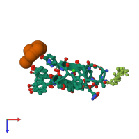 PDB entry 1dsr coloured by chain, ensemble of 6 models, top view.