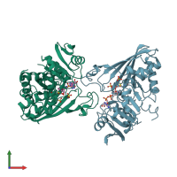 PDB entry 1dss coloured by chain, front view.