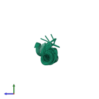 PDB entry 1dtc coloured by chain, ensemble of 12 models, side view.