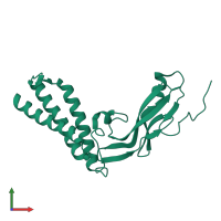 PDB entry 1dto coloured by chain, front view.