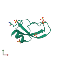 PDB entry 1dtx coloured by chain, front view.