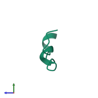 PDB entry 1du1 coloured by chain, side view.