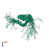 PDB entry 1du2 coloured by chain, ensemble of 20 models, top view.