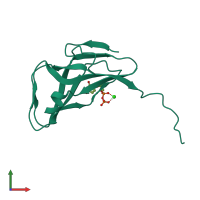 PDB entry 1duc coloured by chain, front view.