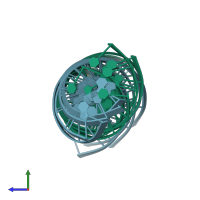 PDB entry 1duf coloured by chain, ensemble of 5 models, side view.