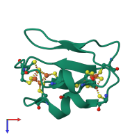 PDB entry 1dur coloured by chain, top view.