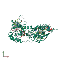 PDB entry 1duw coloured by chain, front view.