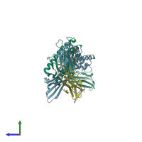 PDB entry 1duy coloured by chain, side view.