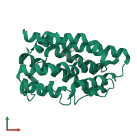 Heme oxygenase 1 in PDB entry 1dve, assembly 1, front view.