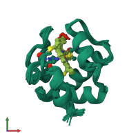 PDB entry 1dvh coloured by chain, ensemble of 36 models, front view.