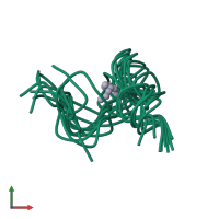 PDB entry 1dvw coloured by chain, ensemble of 10 models, front view.