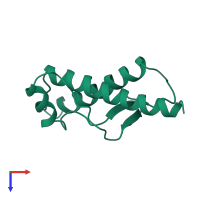 PDB entry 1dx0 coloured by chain, top view.