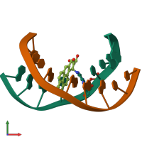 PDB entry 1dxa coloured by chain, front view.