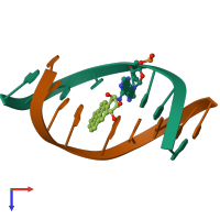 PDB entry 1dxa coloured by chain, top view.