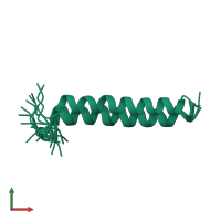 PDB entry 1dxz coloured by chain, ensemble of 20 models, front view.