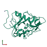 PDB entry 1dy0 coloured by chain, front view.