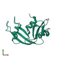 Monomeric assembly 1 of PDB entry 1dy5 coloured by chemically distinct molecules, front view.