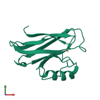 PDB entry 1dz0 coloured by chain, front view.