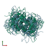 PDB entry 1dz1 coloured by chain, ensemble of 16 models, front view.