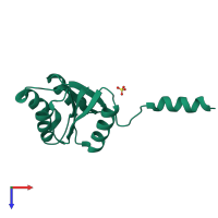 PDB entry 1dz3 coloured by chain, top view.