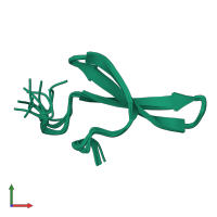 PDB entry 1e0l coloured by chain, ensemble of 10 models, front view.