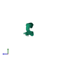 PDB entry 1e0q coloured by chain, ensemble of 27 models, side view.