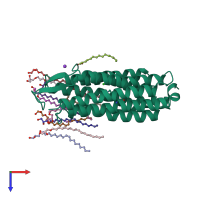 PDB entry 1e12 coloured by chain, top view.