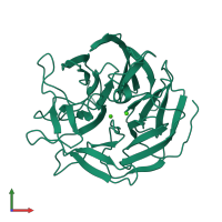 Monomeric assembly 1 of PDB entry 1e1a coloured by chemically distinct molecules, front view.