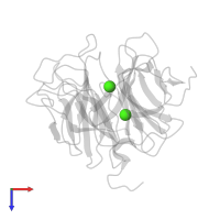 CALCIUM ION in PDB entry 1e1a, assembly 1, top view.