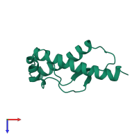 PDB entry 1e1j coloured by chain, top view.